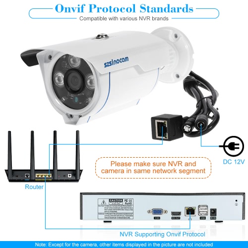 szsinocam 1080P HD WIFI Cámara Bullet IP 2.0 MP 3 IR LED del arsenal 1/3 '' CMOS lente 4mm H.264 P2P Soporte impermeable de la visión nocturna de detección de movimiento del teléfono Control de APP para la Seguridad CCTV