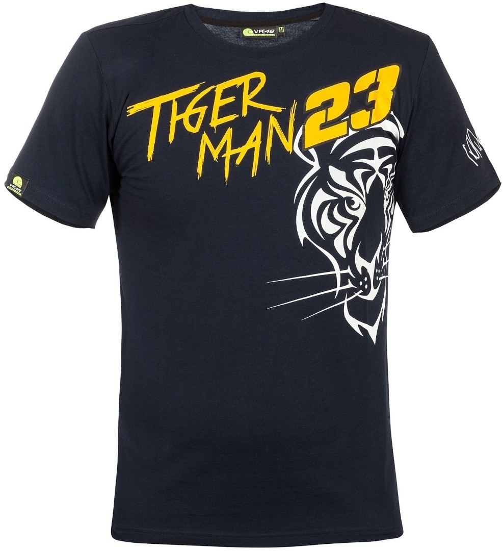 VR46 23 Tiger Man T-Shirt Noir Orange 2XL