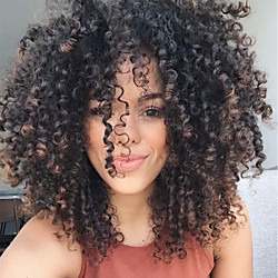 Synthetic Wig Curly Side Part Wig Medium Length Black / Brown Synthetic Hair 16 inch Women's Natural Hairline Black Brown MAYSU Lightinthebox