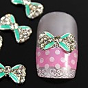 10pcs vert passage strass accessoires alliage noeud papillon à ongles nail art décoration