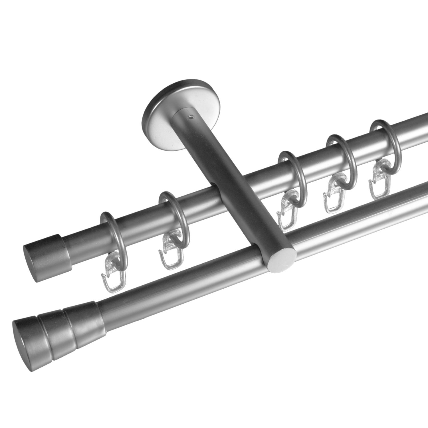 Gardinenstange Concav mit Rille 16 mm Stilgarnitur - Gardinenstange Concav mit Rille 16 mm Stilgarnitur