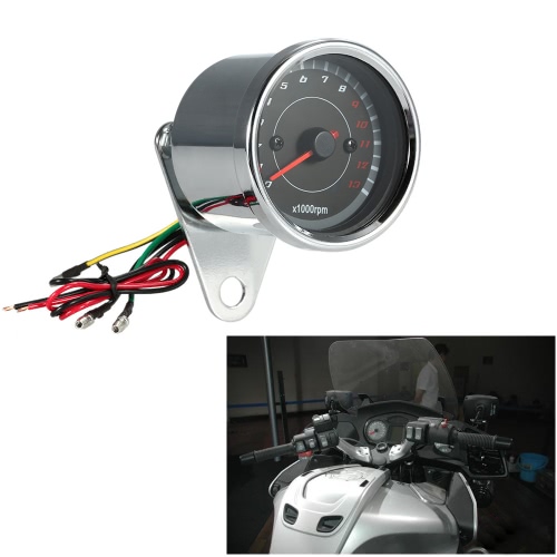 12V Universal motos tacómetro medidor LED Backlight 13K RPM cambio