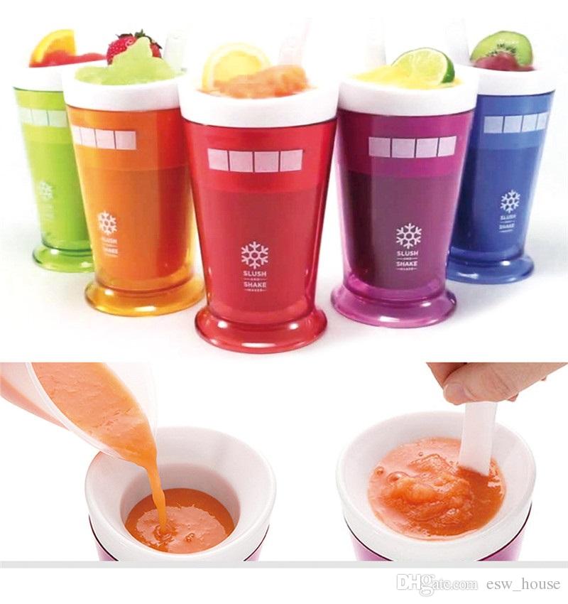 Milkshake Smoothie Slush Maker Fruits Juice Sand Ice Cream Slush Shake Maker With Ice Cream Spoon Reusable Milkshake Maker