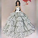 Barbie Doll White and Black Dots Party Dress