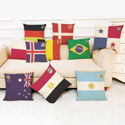 The 2018 World Soccer Cup Home Decor Cushion Cover Linen Sofa Design Throw Pillow Case Gift Style 1