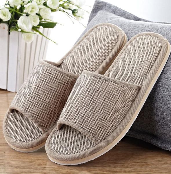 Slippers Home Male Models Plain Flax Shoes Womens Mens Fashion Casual Indoor Floor Flat