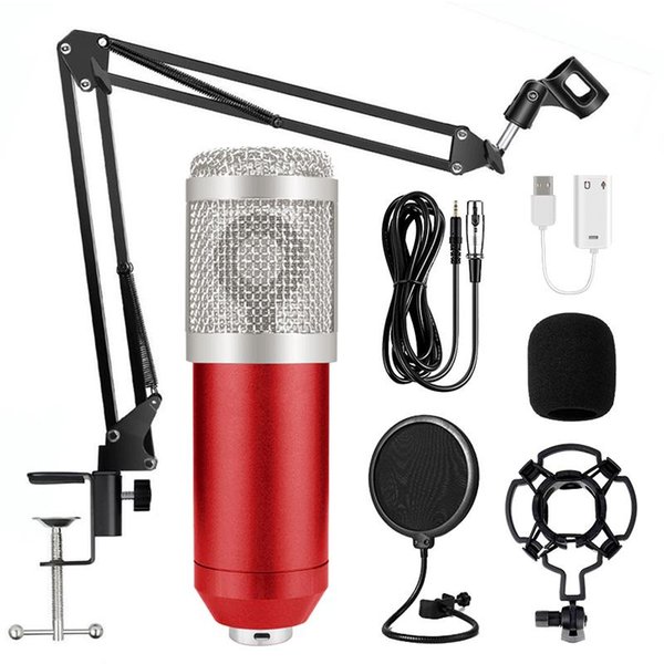 Microphones Professional Microphone BM800 Studio With Sound Card Condenser Microfone Kits For Computer Karaoke Recording Singing