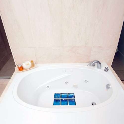 6pcs/set Multi-purpose 3D Bathtub Stickers Non-slip Waterproof Self-adhesive Bath Tub Tattoos Wall Desk Floor Decor Decals--Rose