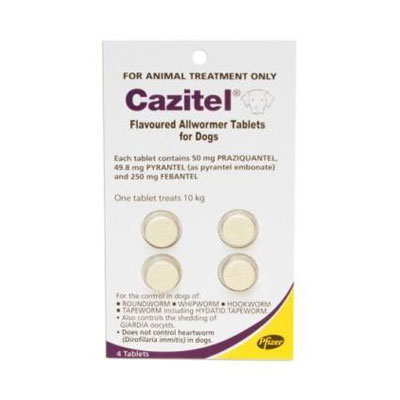 Cazitel Flavoured Allwormer For Dogs 10kg 2 Tablet