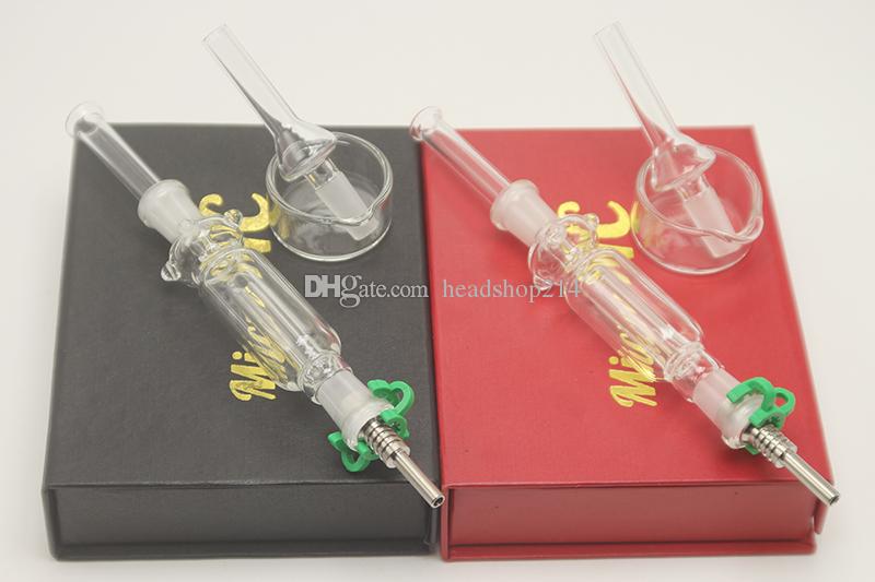 Mini Glass Water Bong Honey Straw Concentrate with Titanium Tip plastic clip IN STOCK !!! Factory price ! mini Glass bong Hand Pipes