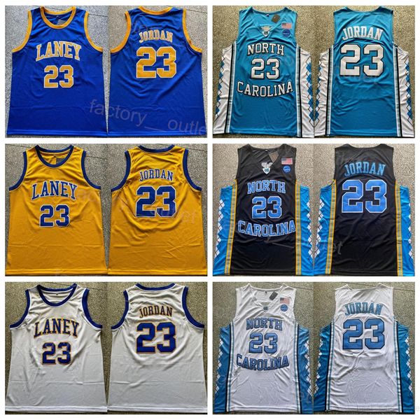 NCAA College Basketball Laney Bucs Jersey Michael 23 High School And North Carolina Tar Heels University For Sport Fans Breathable Team Black Blue White Yellow