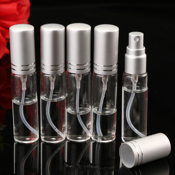 5Pcs Mini Refillable Transparent Empty Perfume Bottle Glass Spray Atomiser Travel