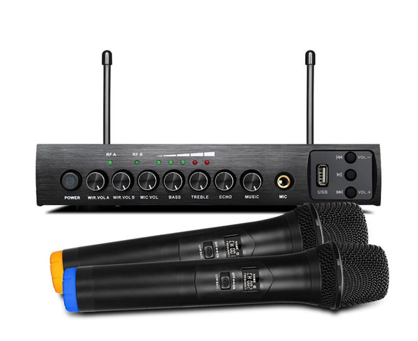 S-16M Professional UHF Wireless Microphone System with USB Echo Dual Channel Karaoke for Singing Machine Multimidia speaker Projector
