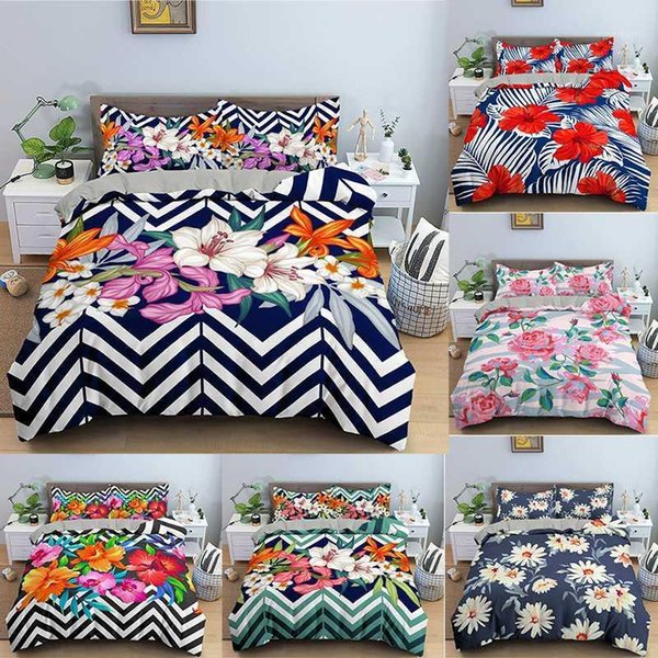 Bedding Sets Flower Set Queen King Bedclothes For Home 3D Printed Duvet Cover With Pillowcase 2/3Pcs Luxury Textile1