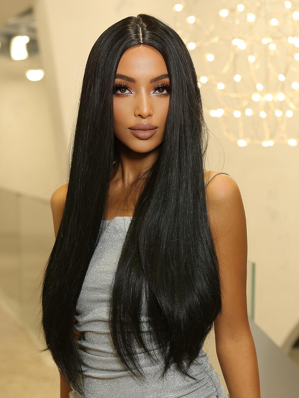 zaful Black Long Straight Synthetic Daily Wig