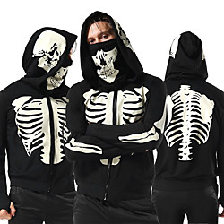 Men's Long Sleeve Running Track Jacket Hoodie with Mask Full Zip Coat Top Street Athleisure Winter Cotton Thermal Warm Breathable Soft Fitness Gym Workout Running Jogging Training Sportswear Halloween Lightinthebox