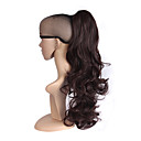 synthetic women claw on ponytail clip in pony tail hair extensions curly style hairpiece dark brown hair ponytail