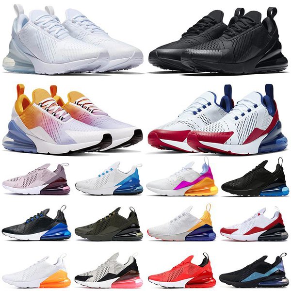 Air max 270 Rainbow USA men running shoes mens Core White trainers Cactus UNC Athletic BARELY ROSE Triple Black breathable University Red sports sneakers