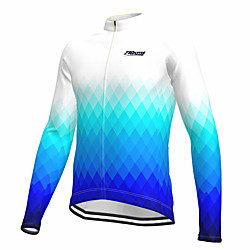 21Grams Men's Long Sleeve Cycling Jersey Spandex Blue Gradient Bike Top Mountain Bike MTB Road Bike Cycling Quick Dry Moisture Wicking Sports Clothing Apparel / Athleisure Lightinthebox