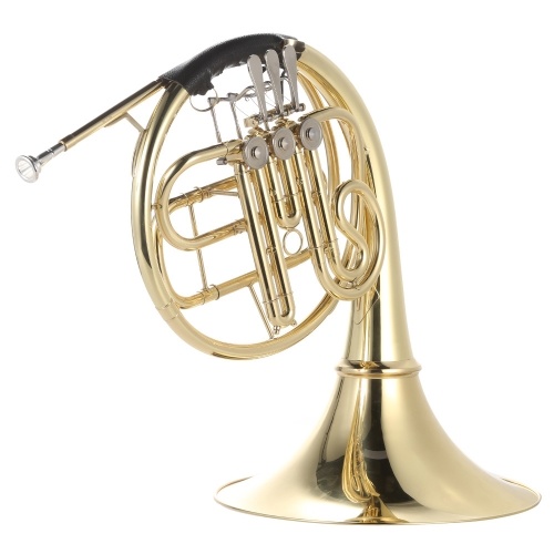 ammoon French Horn B/Bb Flat 3 Key Brass Gold Lacquer Single-Row Split Wind Instrument