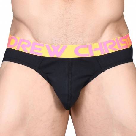 Andrew Christian Almost Naked Happy Cotton Briefs - Black L