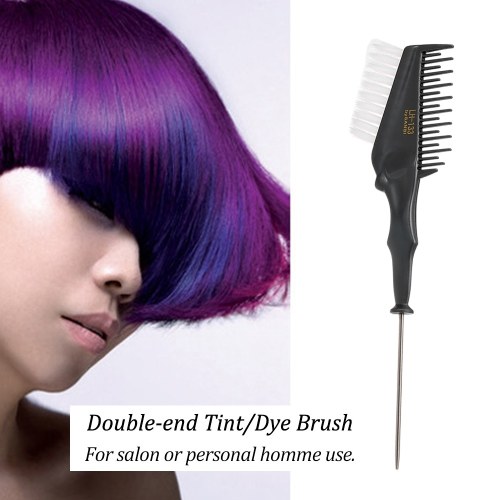 Double-sided Tint/Dye Brush Hair Coloring Comb With Tailed Handle Dyeing Brush Salon Hairstyling Tool Home Use