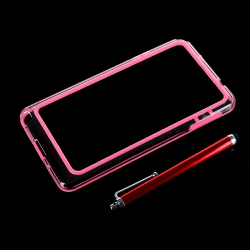 Värvikas TPÜ + PC kaitseraud raami juhul katma Samsung N9000 Galaxy märkuse 3punktisaesitatudmääratlusele + Stylus Pen roosa