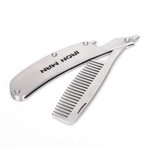 Barba plegable portátil del acero inoxidable que forma peinar el condensador de ajuste del pelo del peine