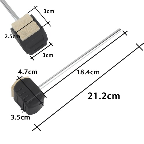 High-quality Bass Drum Pedal Beater Wool Felt Stainless Steel Handle Percussion Instrument Accessories Parts