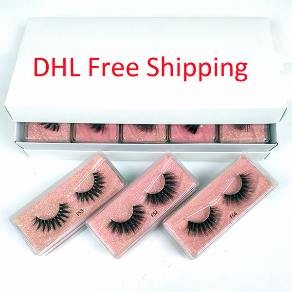 3D Mink Eyelashes Wholesale 10 styles 3d Mink Lashes Natural Thick Fake Eyelashes Makeup False Lashes Extension In Bulk DHL Free Shipping