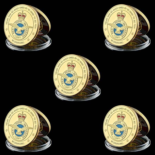 5pcs Challenge Badge Craft Luxembourg Royal Air Force Soldier Retired 1oz Gold Plated Military Commemorative Coin