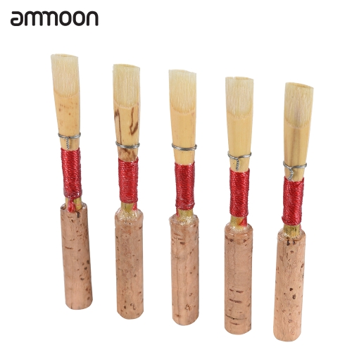 ammoon Oboe Reeds Wind Instrument Part with Plastic Case, 5pcs/ Pack