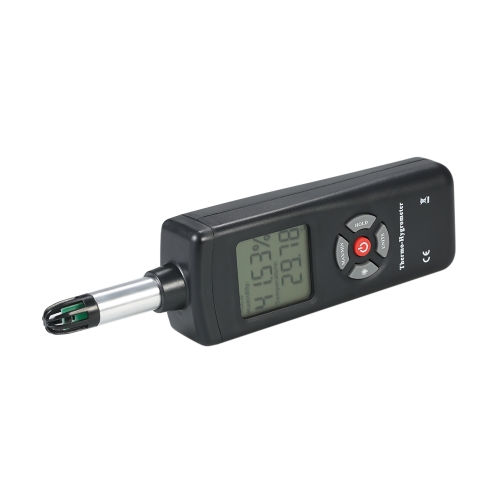 Digital LCD Thermo-Hygrometer Thermometer Hygrometer Temperatur- und Feuchtigkeitsmesser Psychrometer Feuchtkugel Taupunkttemperaturfühler