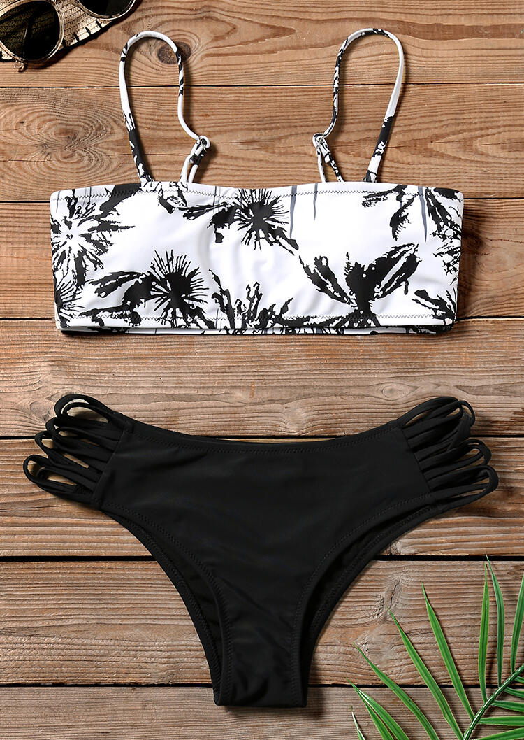 Coconut Tree Hollow Out Bikini Set