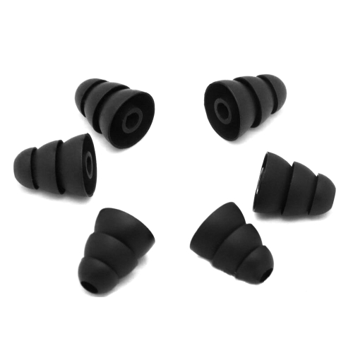 3 pares de 6 piezas de tres capas de silicona en la oreja de los auriculares cubre el reemplazo del casquillo Earbud Bud Tips Earbuds eartips Earplug Ear Pads Cushion Random Color & Size