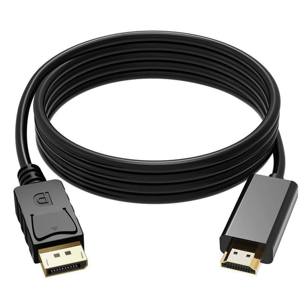 displayport to hdmi cable, gold plated dp to hdmi cable, 4k & 3d audio/video converter, 1.83m / black 10 feet 10 feet