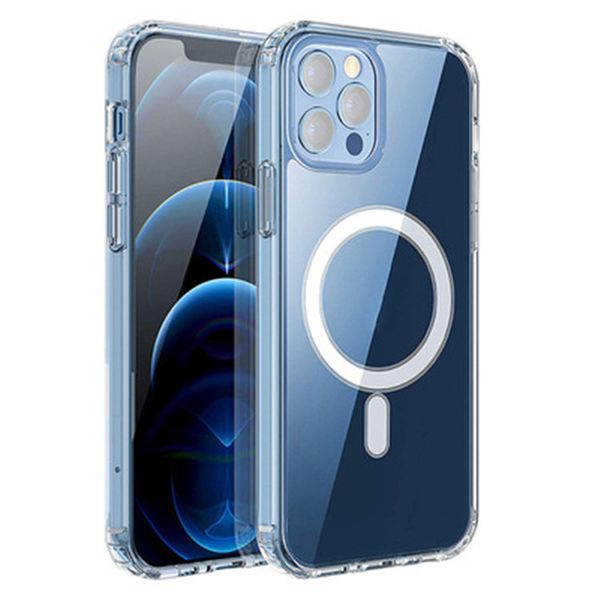 Transparent Magnetic Cases Support Magsafing Wireless Charging Cover Acrylic Shockproof For iPhone 14 13 12 11 Pro Max XR XS X 8 7 Plus Samsung S22 Ultra With OPP Bag