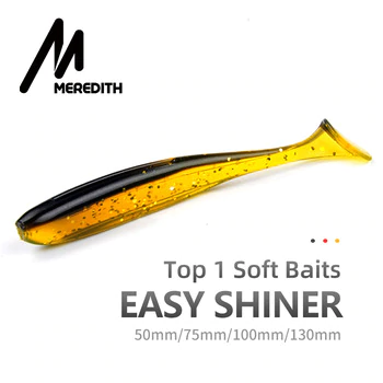 Meredith Easy Shiner Fishing Lures 50mm 75mm 100mm 130mm Wobblers Carp Fishing Soft Lures Silicone Artificial Double Color Baits