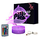 Dolphin Gifts Lámpara de ilusión 3D Dolphin Night Light para decoración de dormitorio Estilo de moda Regalos para cumpleaños de Navidad con control remoto 16 Cambio de color Función dim 4 Modo de