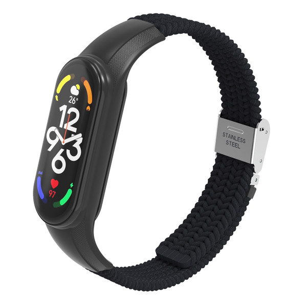 Black Sport Wrist band Wristband For Smart Watch Xiaomi Mi Band 7 Bands Adjustable Mens Wristbands Elastic Strap Nylon Watchband Bracelet designers Smartwatch US UK