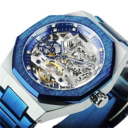 FORSINING Tourbillon Mechanical Watch for Men Automatic Steel Strap Skeleton Mens Watches Top Brand Luxury 2022 Reloj Hombre miniinthebox
