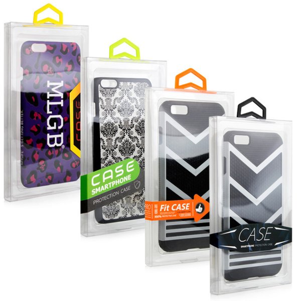 Custom Transparent Blank Pvc Packaging Plastic Box For iPhone 12 13 Mini Pro Max XS XR 7 8 Plus Phone Case Cover with Inner Tray Holder Colorful Hanger