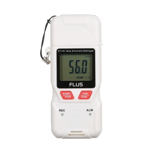 FLUS USB Feuchte- und Temperatur-Datenlogger Recorder mit LCD-Bildschirm Hochpräzises Thermometer Hygrometer Temperatur Luftfeuchtigkeitsanzeige
