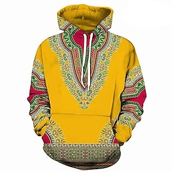 Modern African Outfits Graphic Print Hoodie For Men's Adults 100% Polyester Party Festival Lightinthebox