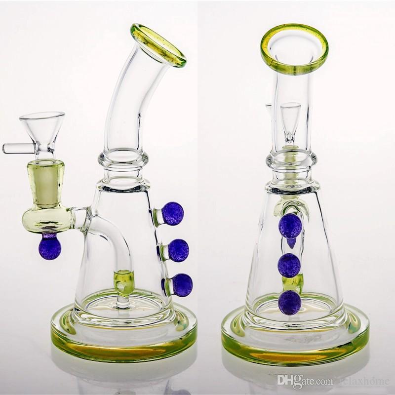 New Smoking Pipe Green Hookahs Glass Bongs In Stock Headshower Perc Oil Rigs Glass Bong Water Pipes With Matching Bowl Cheap Free Shipping