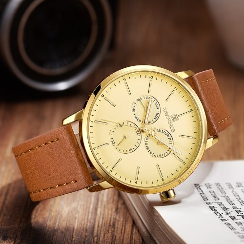 NAVIFORCE NF3001 Men Watch Brand Sport Quartz Watches Hour Date Day Pointer Luminous Military Army Business Leather Wrist Watch