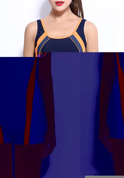 Trendy Scoop Neck Hit Color One-piece Swimwear For Women