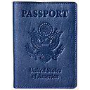 Housse de protection pour passeport - Organisateur de portefeuille de voyage en cuir - Homme Femme, Bleu