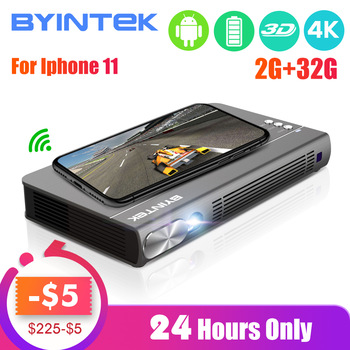 BYINTEK UFO P12 300inch 2019 Newest Smart 3D Full HD 4K 5G WIFI Android Pico Portable Micro Mini LED DLP Projector for Iphone 11