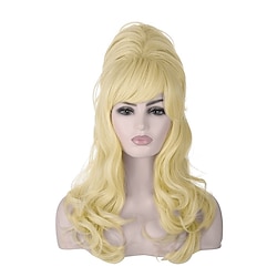 Blonde Wigs For Women Blonde Curly Wig | Morticia Beehive Vintage Women Wig Long Curly Updo Victorian Fembot Funny Drag Funny Wig (Blonde) Lightinthebox